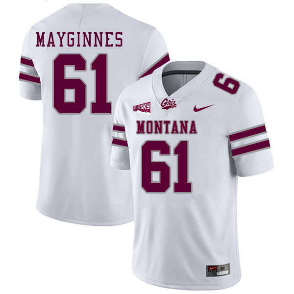 Montana Grizzlies #61 Hunter Mayginnes College Football Jerseys Stitched Sale-White